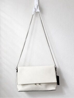 NWT Mango Limia Foldover Chain Purse – White